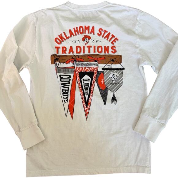 Oklahoma State Traditions LS Tee Size M – White College Graphic Shirt EUC - Picture 1 of 2